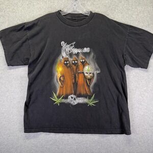 Cypress Hill Shirt Mens XL Black Hooded Figures Skull Weed Leaf Sunday Tour
